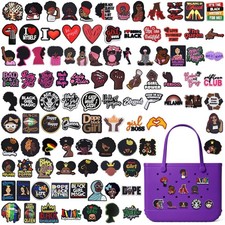 50 PCS Black Women Bogg Bag Charms Decorative Accessory for Tote Bag Gifts