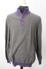 Loro Piana Green Purple Knit Cashmere Goatskin Quarter Zip Sweater Sz 58