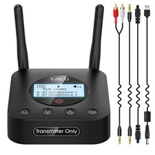 B06TX Long Range Bluetooth 5.3 Transmitter for TV/PC/Projector to 2 Wireless...