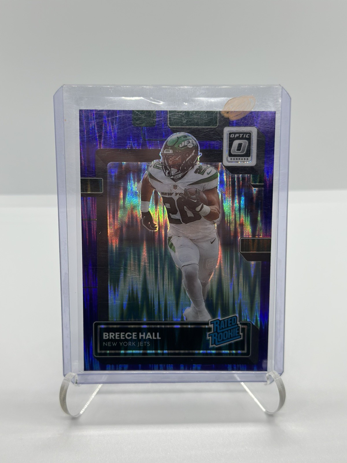 2022 Panini Donruss Optic - Rated Rookie Breece Hall #214 Purple Shock Prizm
