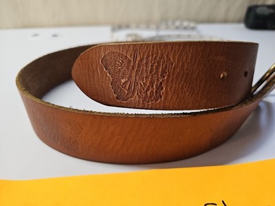 LUCKY BRAND leather belt Brown with Stamped Butterflies size  display picture 1