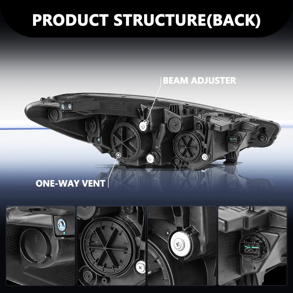 Галогенные фары в сборе для 2014 2015 2016 Kia Forte Koupe LX EX без светодиодов - Изображение 3 из 4