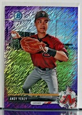 2017 Bowman Chrome Andy Yerzy Purple Shimmer Refractor
