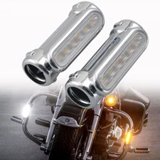 2pcs 1.25" Highway Driving DRL Turn Signal Crash Bar LED Light For Harley Dyna