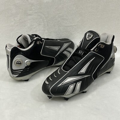 NFL Equipment Reebok The Pump PlayDry Black Silver Football Cleats