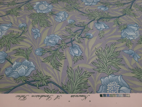 TELA SANDERSON FLORAL VINTAGE RETRO NEMEROSA ALGODÓN azul turquesa verde 4,5 mt NUEVO - Imagen 9 de 24