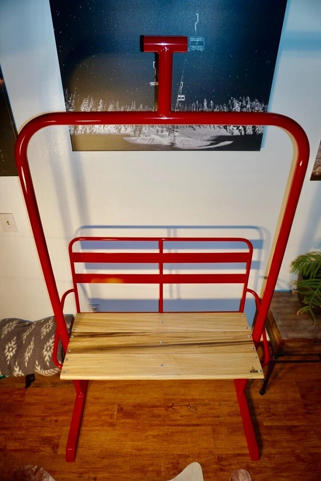 Banco telesilla independiente AlpenGlow Ski Chair Co. hecho a mano en EE. UU. Foto 2 de 4