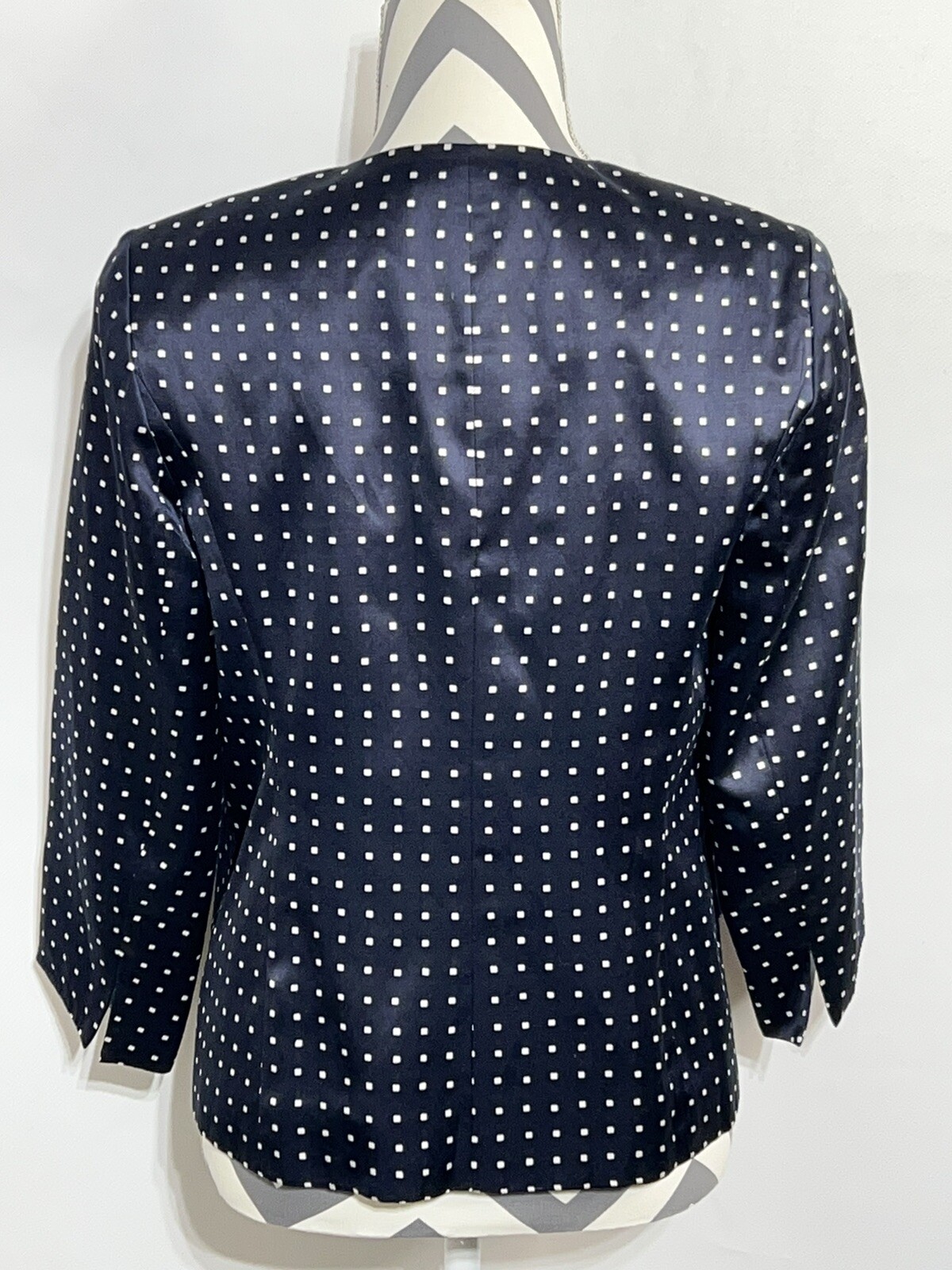 Pendleton Jacket Blazer Silk Blend Navy Blue Whit… - image 5