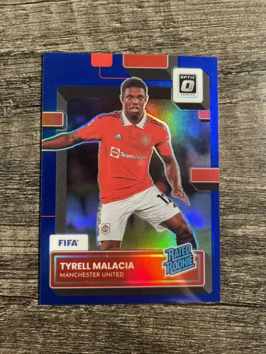 2022-23 Panini Donruss Soccer Tyrell Malacia Optic Rated Rookie Blue Prizm /99 