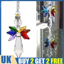 Rainbow Angel Crystal Pendant Suncatcher Beads Window Hanging Decor Ornament uk