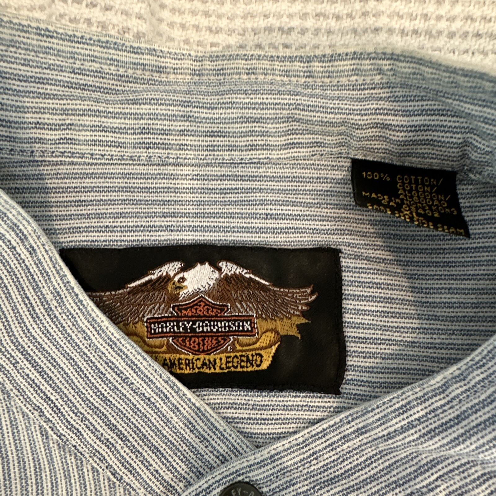 HARLEY DAVIDSON SNAP BUTTON DOWN LONG SLEEVE SHIRT VI… Gem