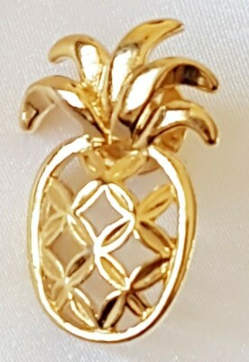 Brosche Anstecknadel ~ Ananas ~ Obst ~ goldfarben
