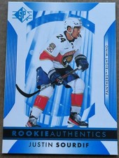 2023-24 UD SP Hockey Justin Sourdif #105 Blue Rookie Authentics Fla Panthers RC