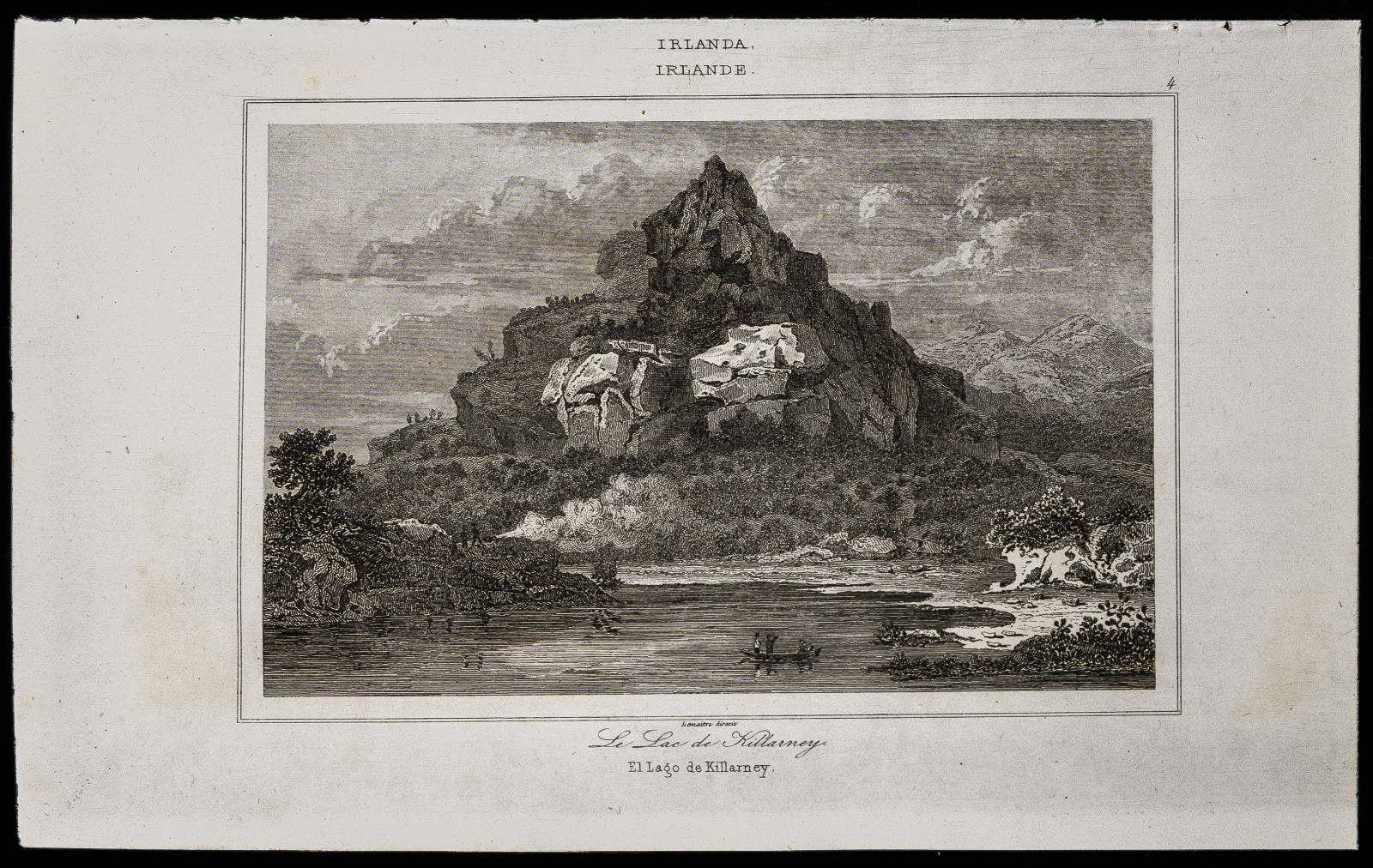 1842, Engraving Antique The Lake of Killarney / Ireland eBay