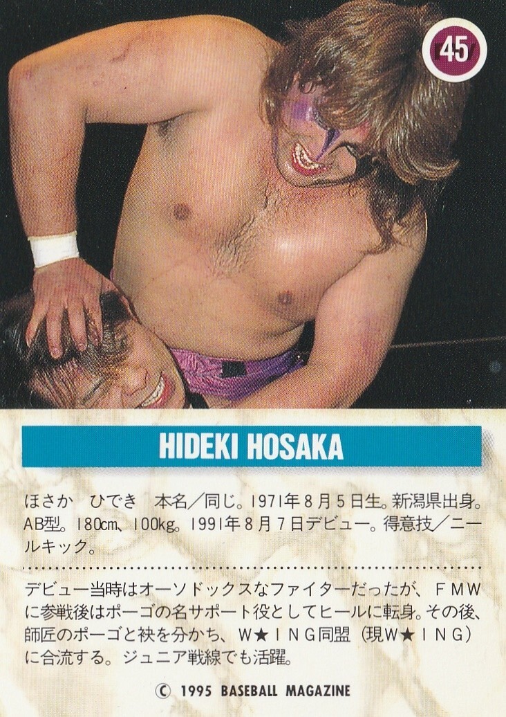 Hideki Hosaka 1995 BBM Pro Wrestling #45 FMW | eBay