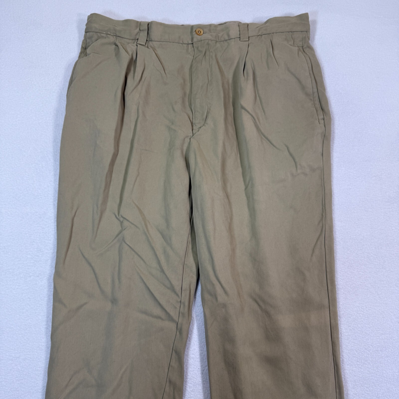 Tommy Bahama Dress Pants Mens 38x34 Beige 100% Silk Trousers Slacks