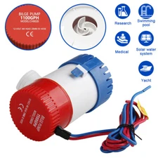 1100GPH 12V Electric Bilge Pump For Boat  Submersible Sump Water Transfer ZP