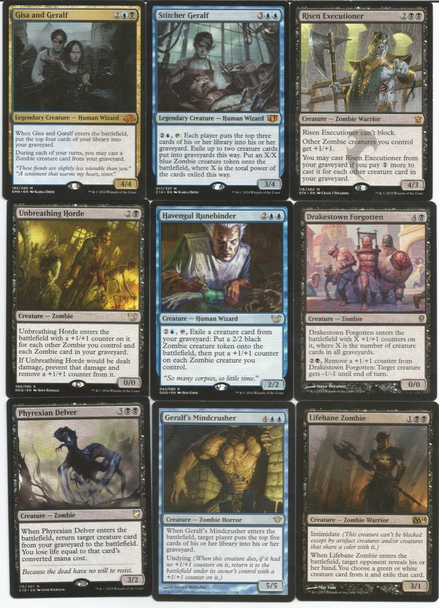 Commander-zombie deck -Gisa and Geralf -EDH -100 Card MTG - RTP
