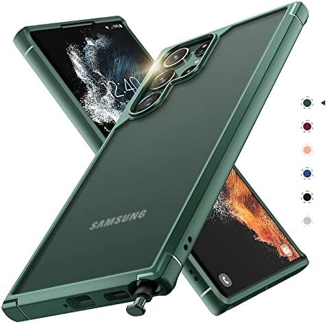 for Samsung Galaxy S22 Ultra Case, Translucent Matte Hard Back [Military Grade S