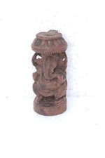 Wooden Ganesha Statue Old Style New Handcrafted Home Decor Collectible