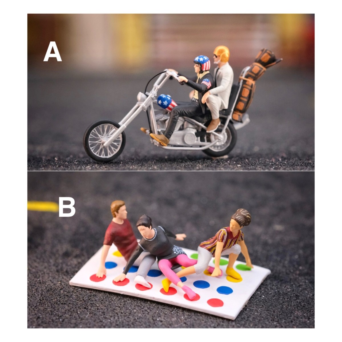 Miniature Figure Easy Rider, Twister Scale 1/64 Hotwheels Diecast