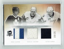 09 10 UD The Cup  Borje Salming--Nicklas Lidstrom--Victor Hedman  /25 Jerseys