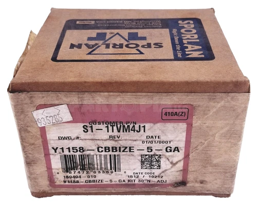 Sporlan S1-1TVM4J1 Expansion Valve Kit, Y1158-CBBIZE-5-GA, TXV, 159494-010