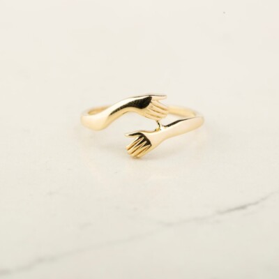 Hug Ring Adjustable Open Band - Minimalist Jewelry Gift for Women - Love Wrap