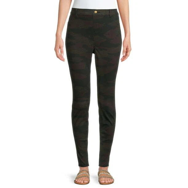 Jeggings de mezclilla elásticos de tiro alto camuflados verdes XXL (20) para mujer Time & Tru nuevos con etiquetas Foto 2 de 4