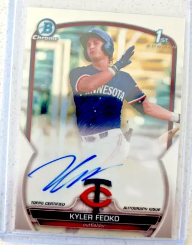 2023 Bowman Chrome 1st Kyler Fedko Prospect on-Card Auto #CPA-KF Twins