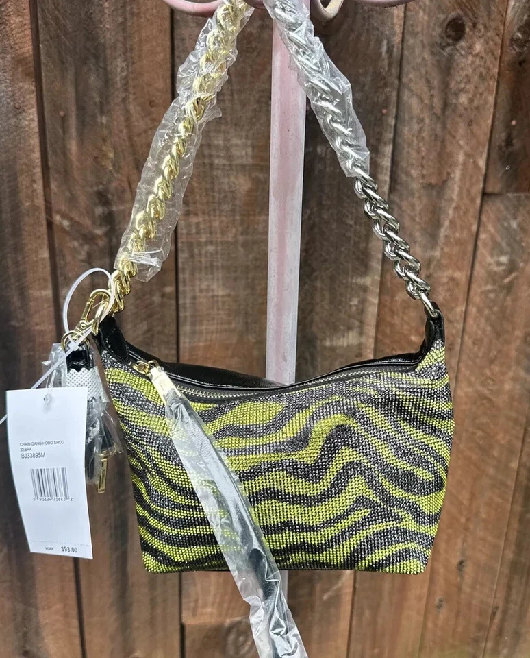 Bolso de hombro Betsey Johnson Gang Hobo verde leopardo Foto 3 de 4
