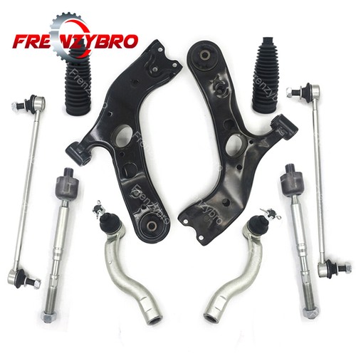 10 Piece Kit Tie Rod Control Arm Ball Joint Sway Bar Link LH RH Fit