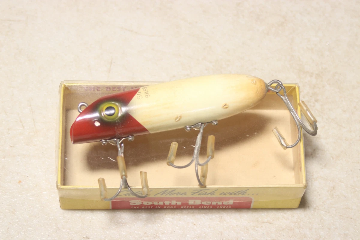 Ancienne Boîte à Leurres South Bend Better Bass Oreno – Bois – Vintage Pêche