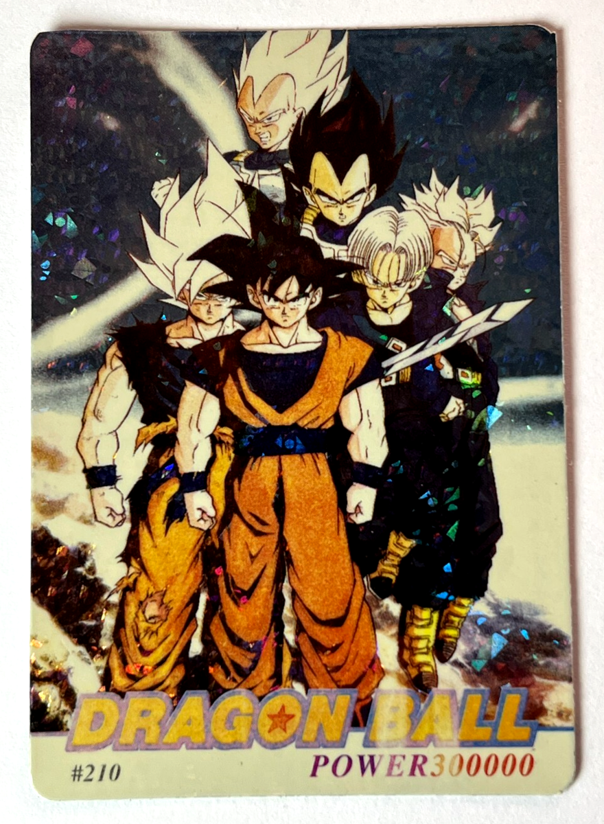 1997 DRAGON BALL Z Card #210 GOKU TRUNKS VEGETA VTG Foil Variant