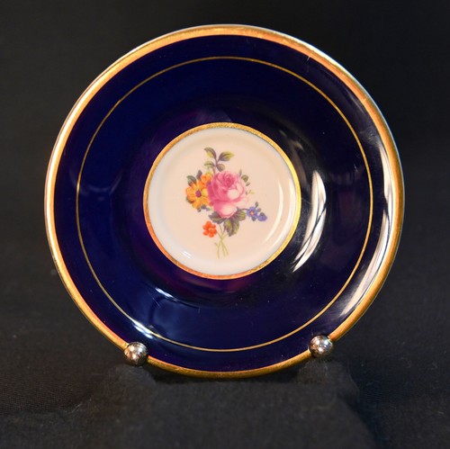 Syracuse China O.P.Co. Cobalt Blue Floral Cup & Saucer 1920-1960 Old Ivory USA - Bild 11 von 24