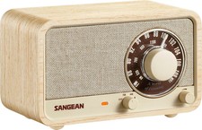 Sangean WR-8 Portables FM-Radio Echtholz-Gehäuse Weiße Esche