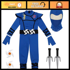 Blue Ninja Role Play Costume Set for Kids - Mask  Toy Sword Included, Small