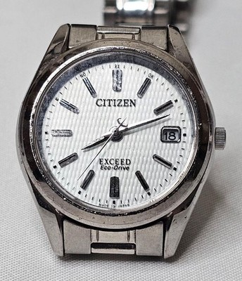 Citizen Exceed Eco-Drive Men's Watch Silver 41mm Automatic Date Used