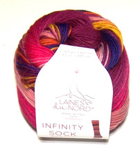 100 gram ball of Laines du Nord INFINITY SOCK Fingering knitting yarn color 14