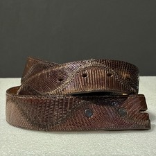 VINTAGE NOCONA BROWN EXOTIC GENUINE LIZARD BELT SIZE 38 USA 42"X1.5"