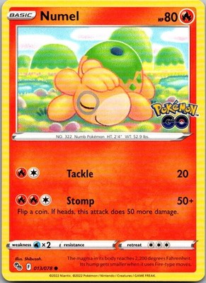 Numel Common Pokemon GO 013/078 NM