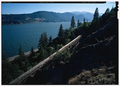 44. From hilltop, Route 14, last segment flume before Broughton Lumber Company.