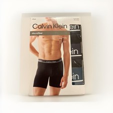 CALVIN KLEIN Mens Boxer Briefs Microfiber Large Stretch Wicking Underwear 3 Pack