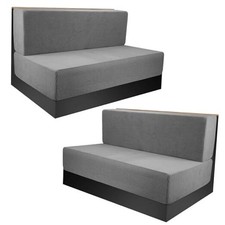 RV Dinette Cushion Covers - Grey Stretch Dinette Seat Covers - Washable