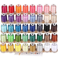 40 Spools Polyester Machine Embroidery Thread Kit 500M Colors Compatible with...