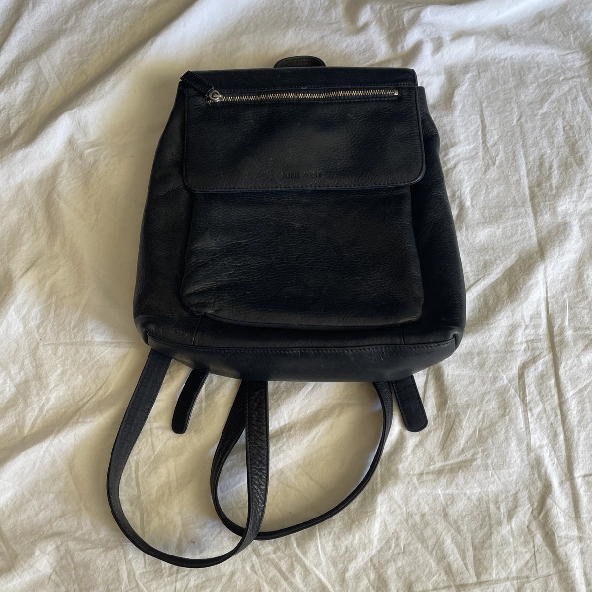 NINE & COMPANY BLACK FAUX LEATHER BACKPACK Nine West Leather Backpacks for Women for sale | eBay main image 2