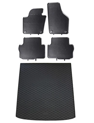 GEYER & HOSAJA, RIGUM Fußmatten Kofferraumwanne für VW Sharan Seat Alhambra 2010- im Set Gummi Matten