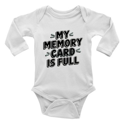 MY MEMORY CARD IS FULL FUNNY JOKE BABY GROW VEST BODYSUIT L/S