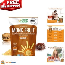 Golden Monk Fruit Sweetener 15oz Bag Zero Calorie, Keto-Friendly Alternative