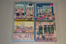 Galison Puzzles 4 --Book Haven-Florette-Wonder  Bloom-Summer at Amusement Park
